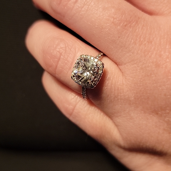 Cushion Cut Halo Ring - Picture 10 of 12